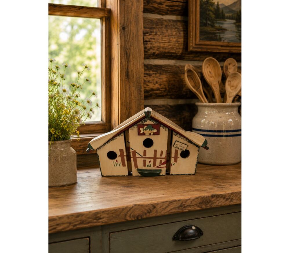 Vintage Fishing Cabin 3 Drawer Box